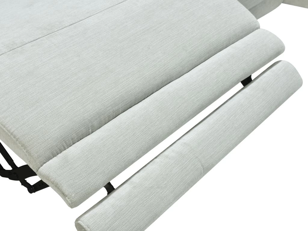 Canapé D'angle Droit Relax électrique En Tissu Gris Clair Et Gris Anthracite GERALDINE – Image 12