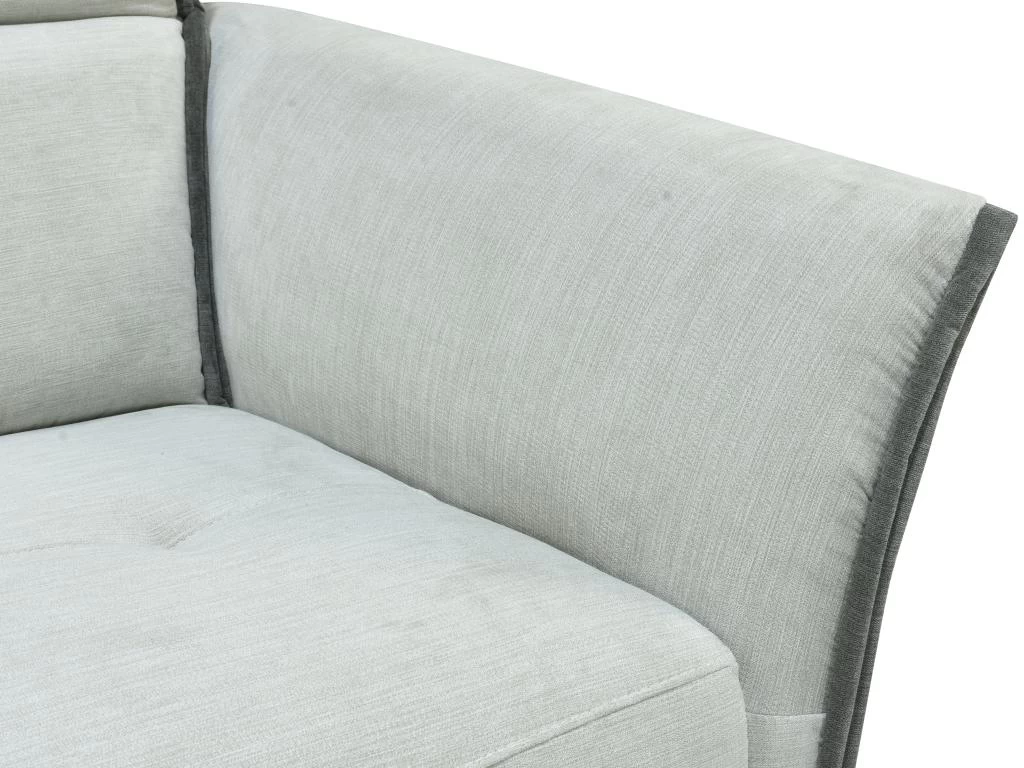 Canapé D'angle Droit Relax électrique En Tissu Gris Clair Et Gris Anthracite GERALDINE – Image 10