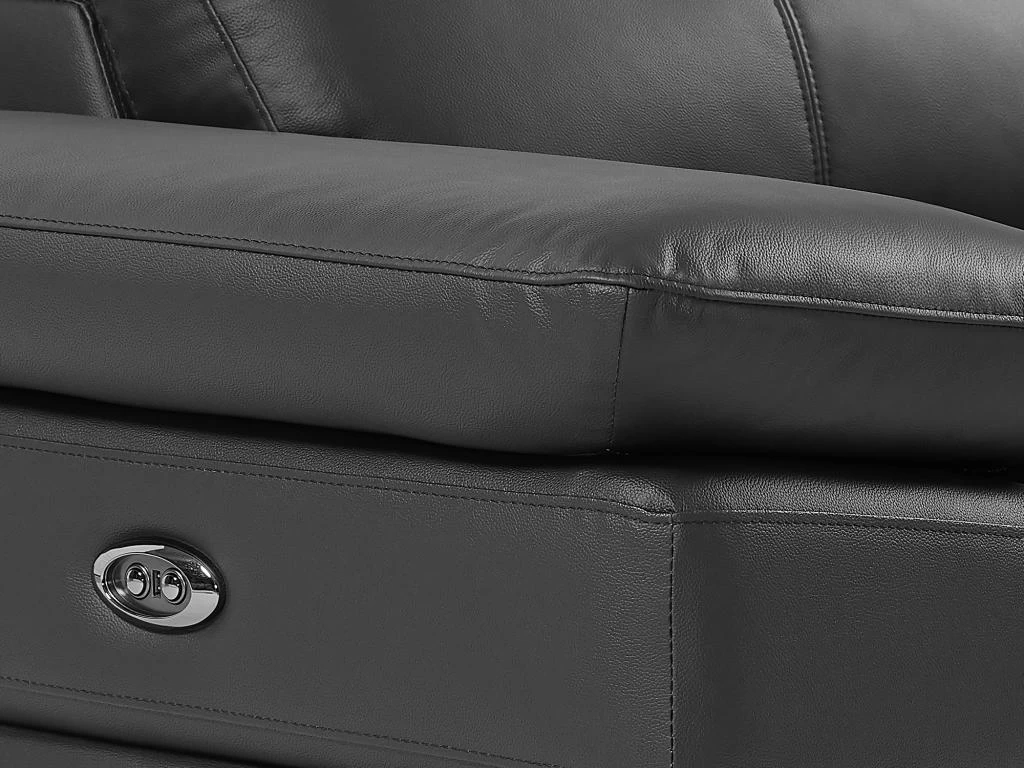 Canapé D'angle Droit Relax électrique En Cuir De Vachette Noir PUNO II – Image 10