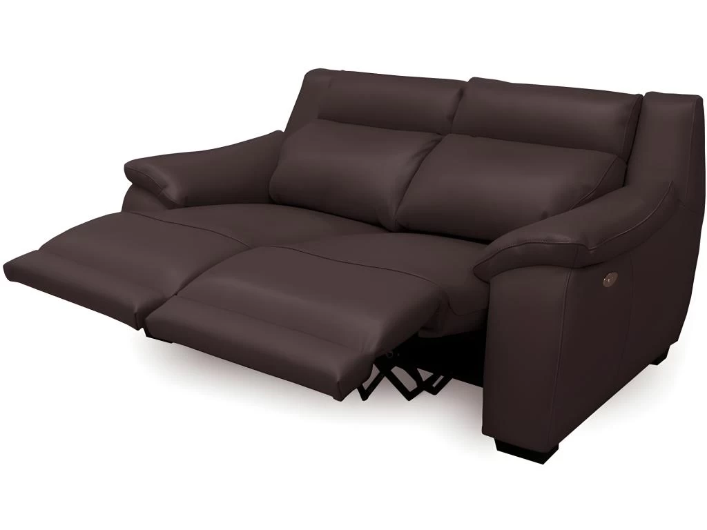 Canapé 2 Places Avec 2 Relax En 100% Tout Cuir épais Luxe Italien - 2 Relax électriques, Chocolat CLAIR. BERN – Image 4