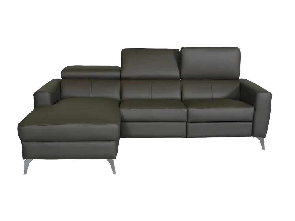 Canapé D'angle En Cuir Italien De Luxe 5 Places BOTERO, Avec Relax électrique, Chocolat, Angle Gauche – Image 2
