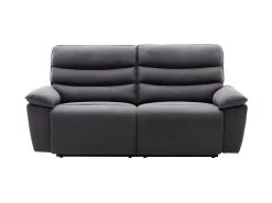 BLAKE Canape 3 Places Dont 2 Relax Electrique - Tissu Gris - L 206 X P 96 X H 100 Cm