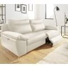 Canapé 2 Places Avec 2 Relax électriques En 100% Tout Cuir épais De Luxe Italien, PERINI, Blanc Cassé
