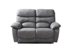 Canapé 2 Places Relax Manuel - Tissu Gris - SOBRAL
