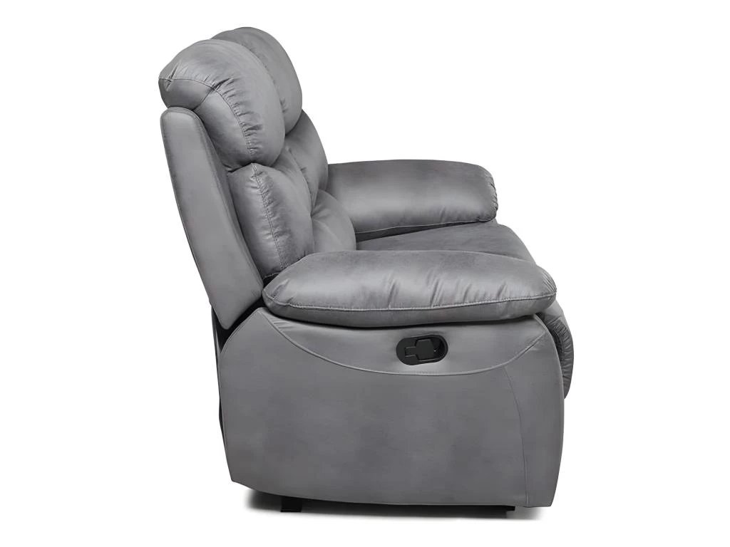 Canapé 2 Places Relax Manuel - Tissu Gris - SOBRAL – Image 5