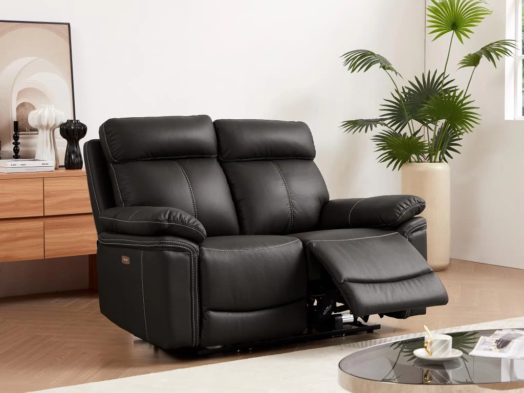 Canapé 2 Places Relax électrique En Cuir ISIRIS - Marron – Image 9