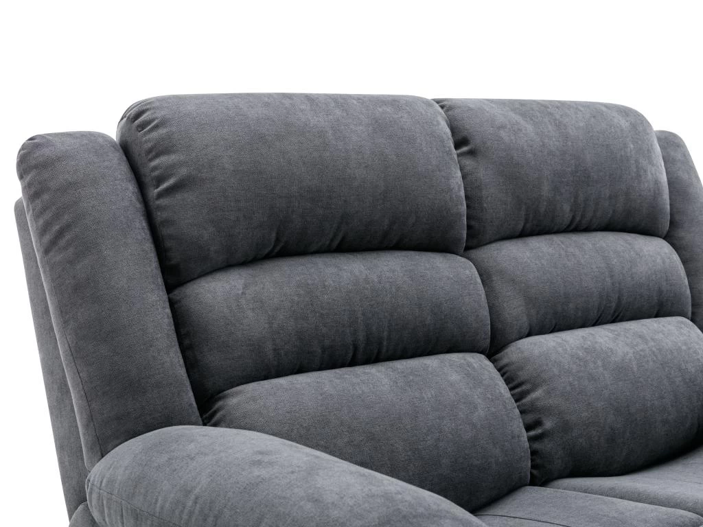 Canapé 2 Places Relax électrique En Tissu Gris BUROLO – Image 7
