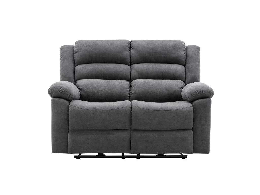 Canapé 2 Places Relax électrique En Tissu Gris BUROLO – Image 3