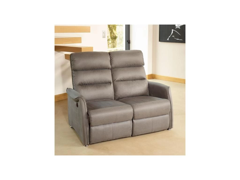 Canapé De Relaxation électrique 2 Places Gris - SOFTY – Image 2