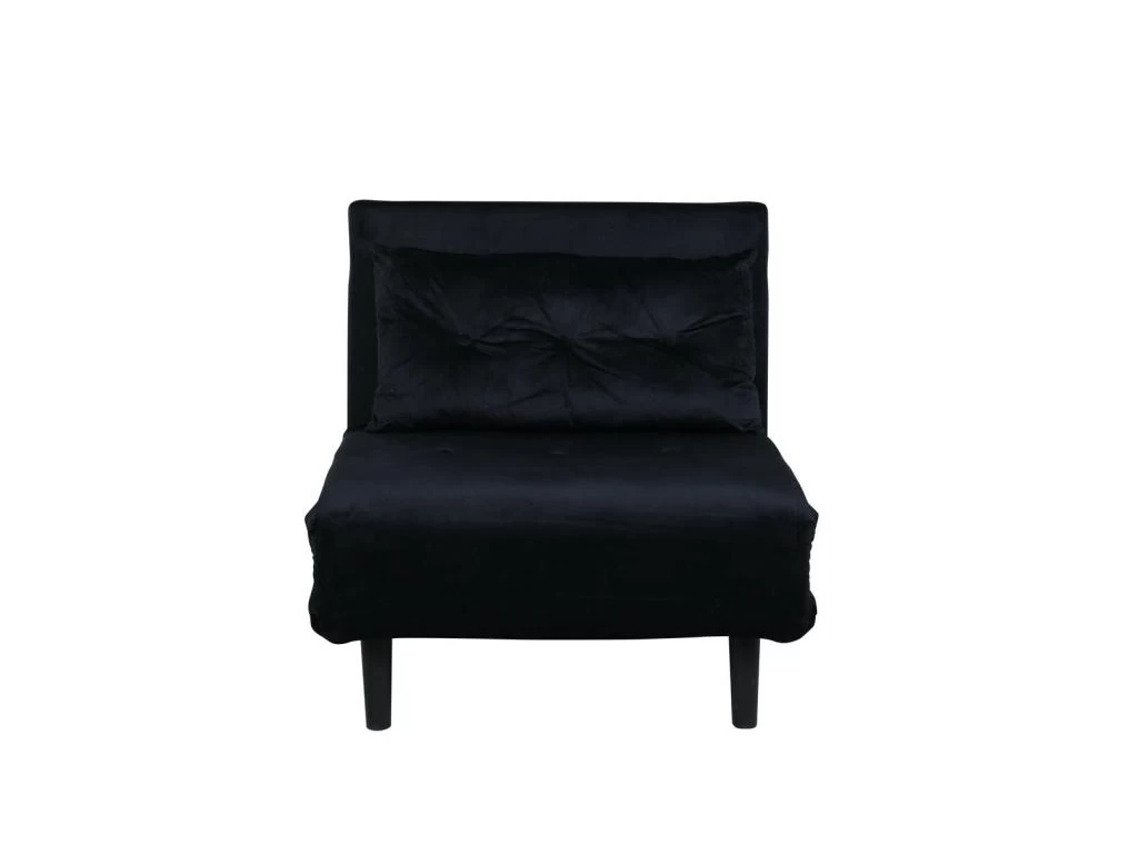 Vicky Canapé-lit ,fauteuil Velours Noir. – Image 2