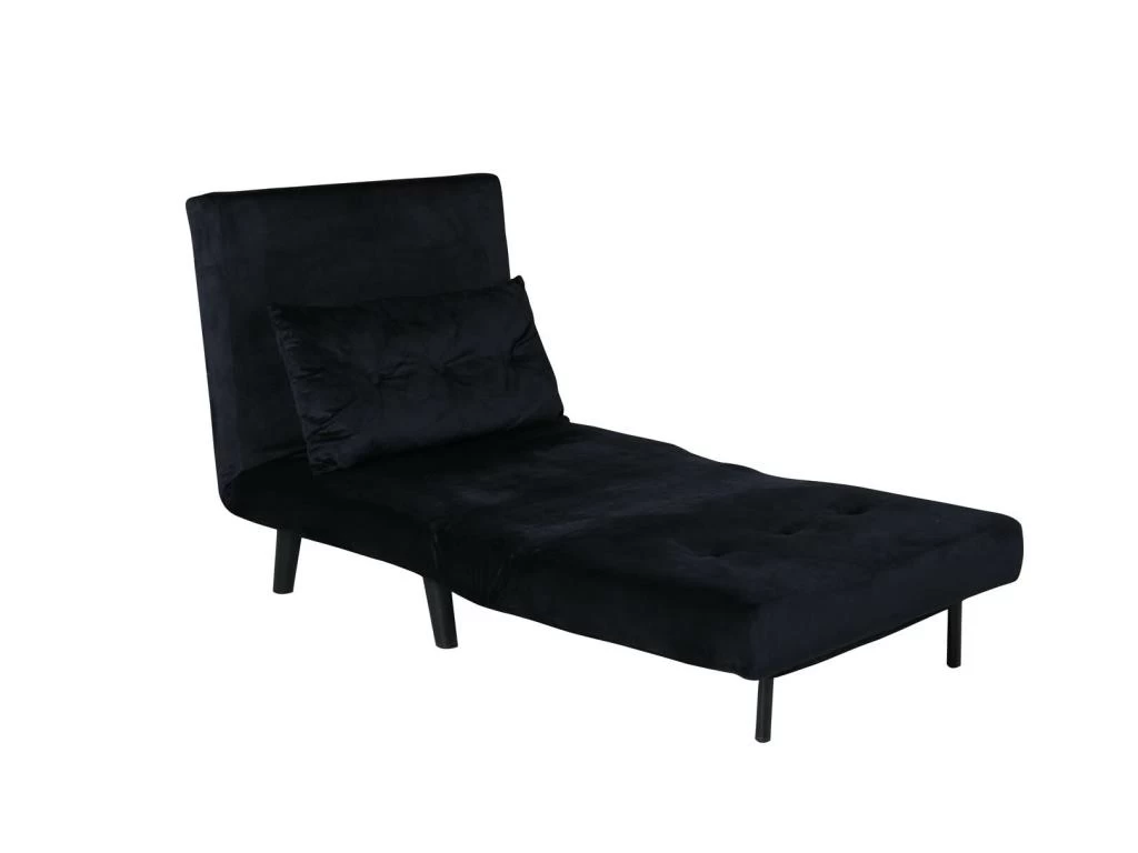 Vicky Canapé-lit ,fauteuil Velours Noir. – Image 5