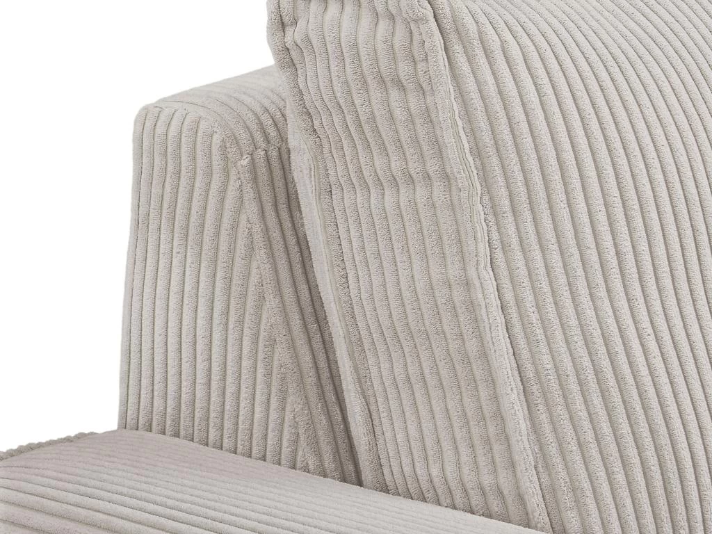 Canapé 3 Places Relax électrique En Velours Cotelé Gris Clair AMELIO – Image 6