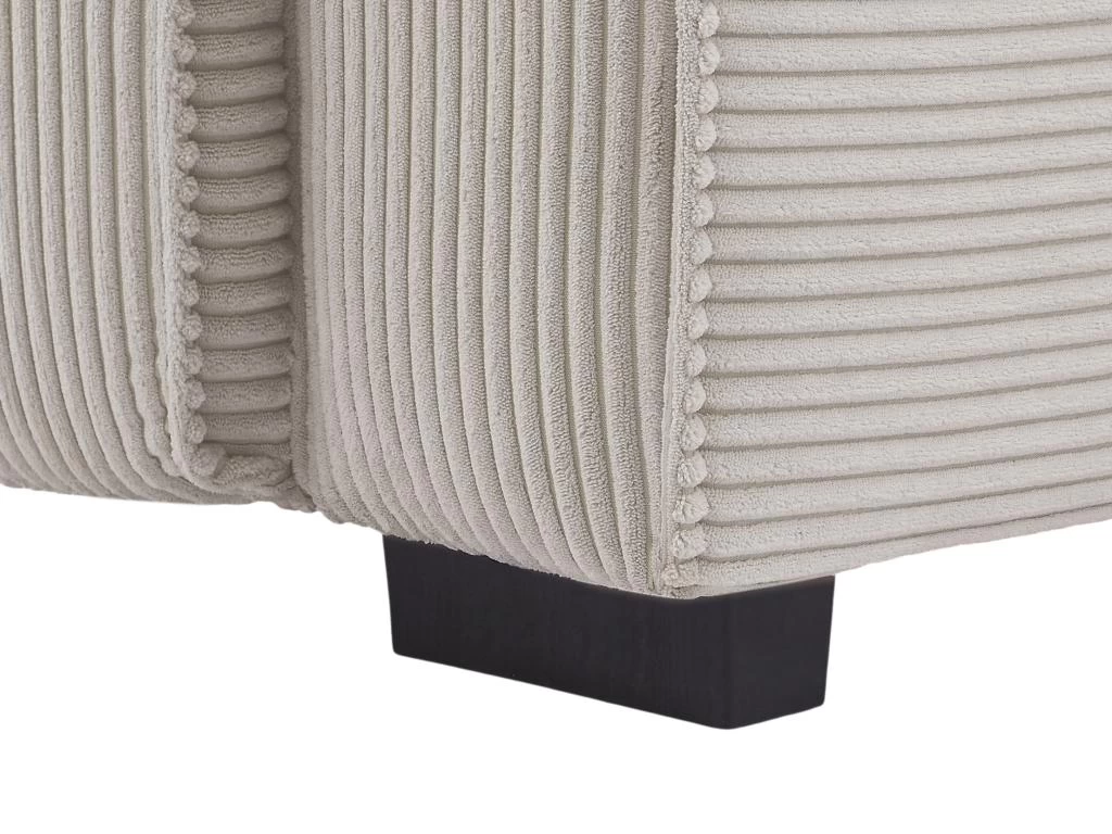 Canapé 3 Places Relax électrique En Velours Cotelé Gris Clair AMELIO – Image 7