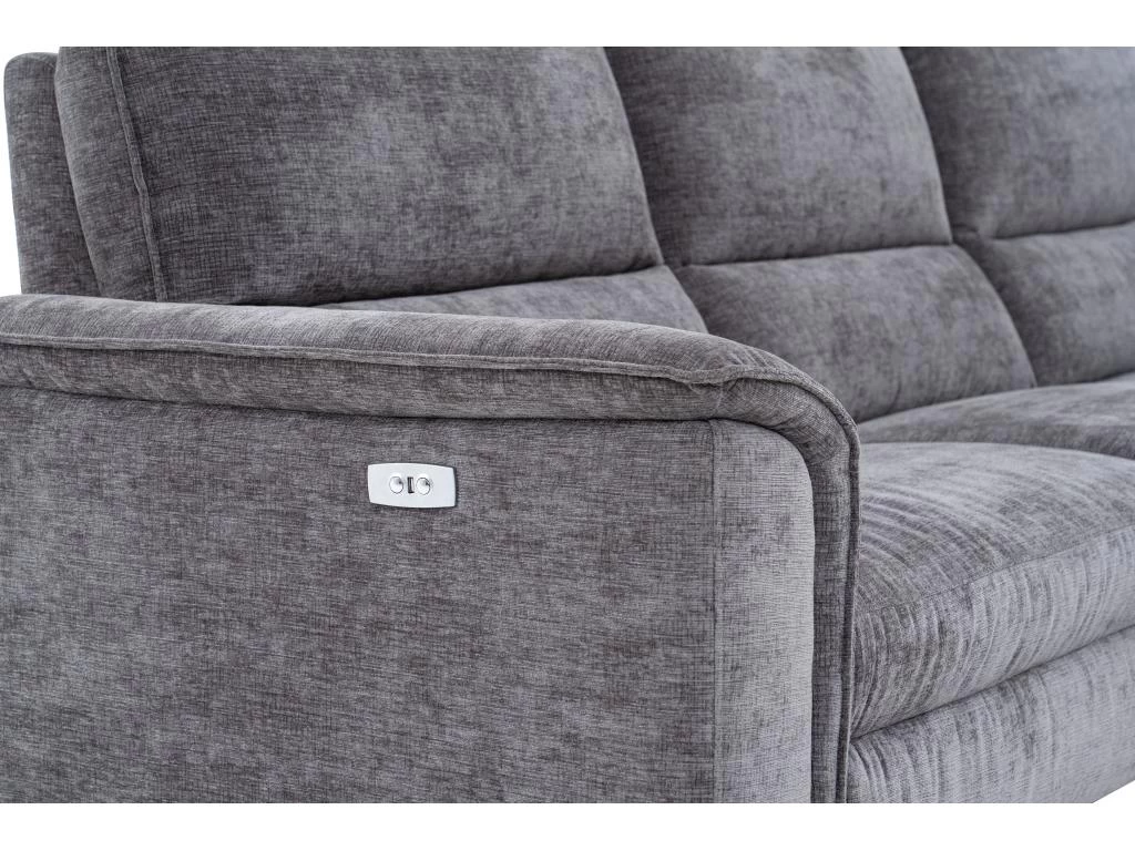 Canapé D'angle Droit Relax électrique En Tissu Anthracite TELTI – Image 7