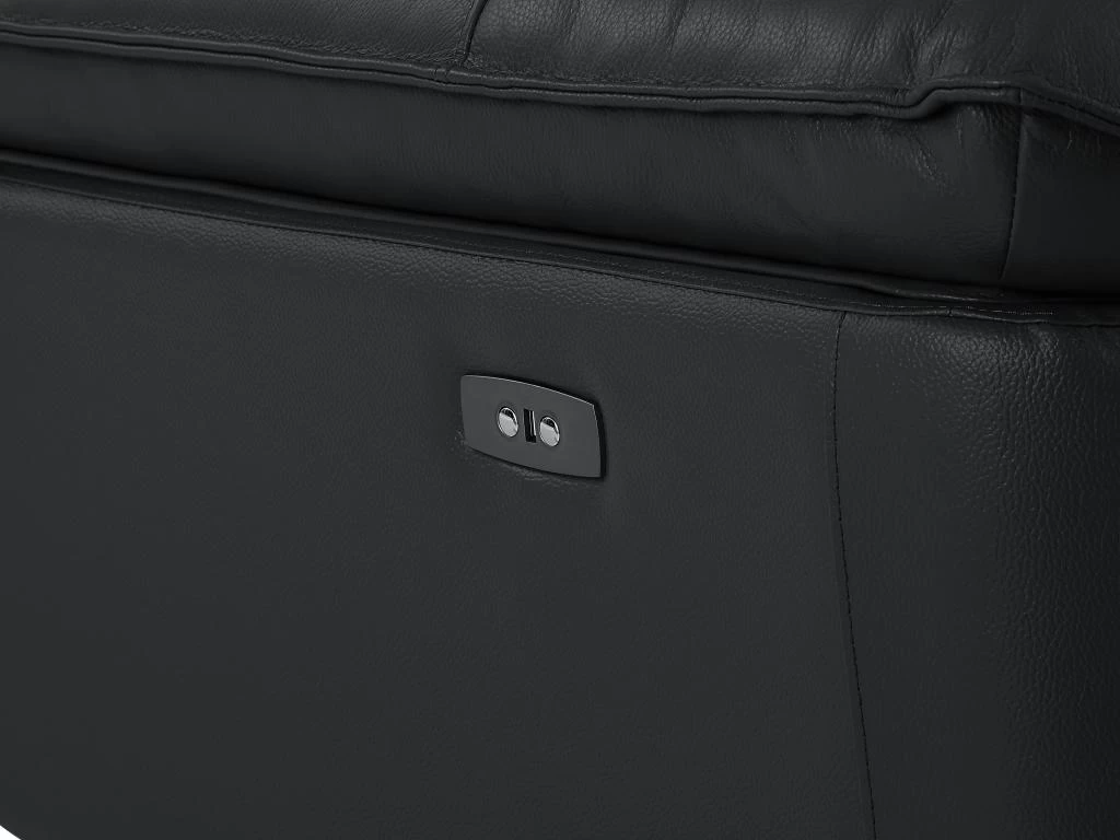 Canapé 3 Places Relax électrique En Cuir De Vachette Noir NOVENA – Image 9