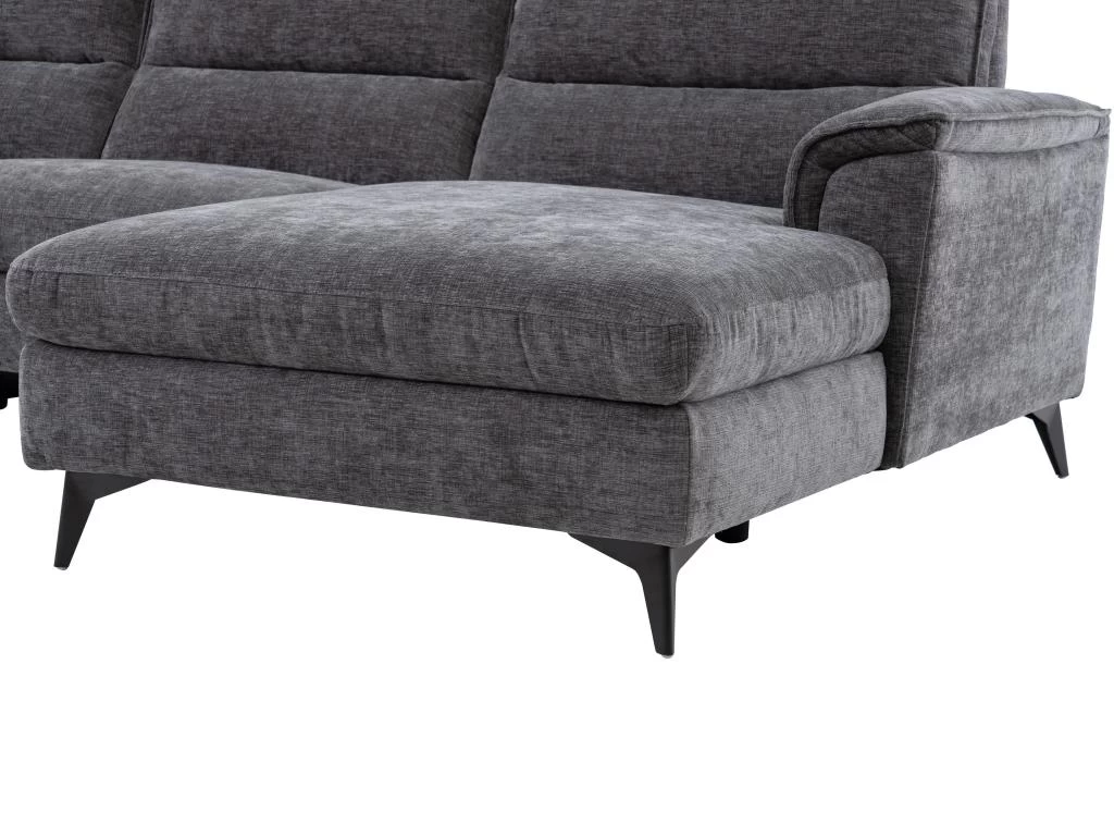 Canapé D'angle Droit Relax électrique En Tissu Anthracite TELTI – Image 8