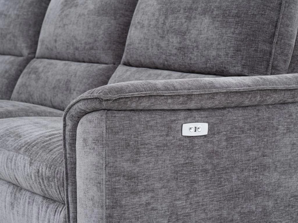 Canapé D'angle Gauche Relax électrique En Tissu Anthracite TELTI – Image 7