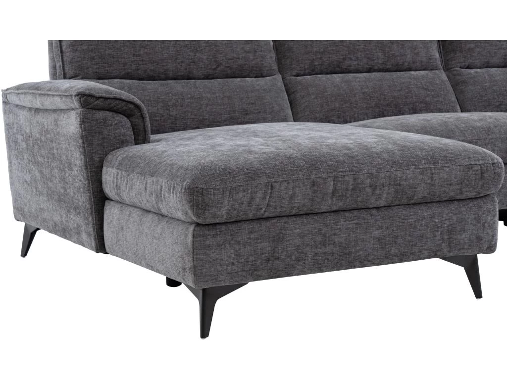 Canapé D'angle Gauche Relax électrique En Tissu Anthracite TELTI – Image 6