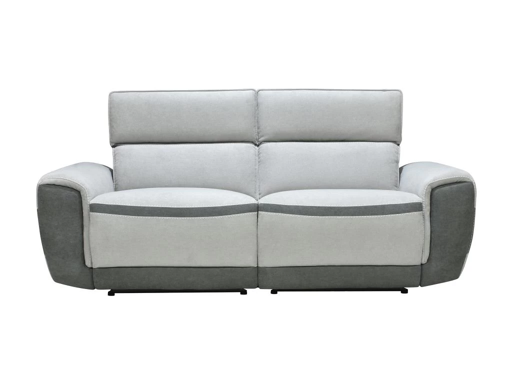 Canapé 3 Places Relax électrique En Tissu Gris Clair ORIETTO – Image 3