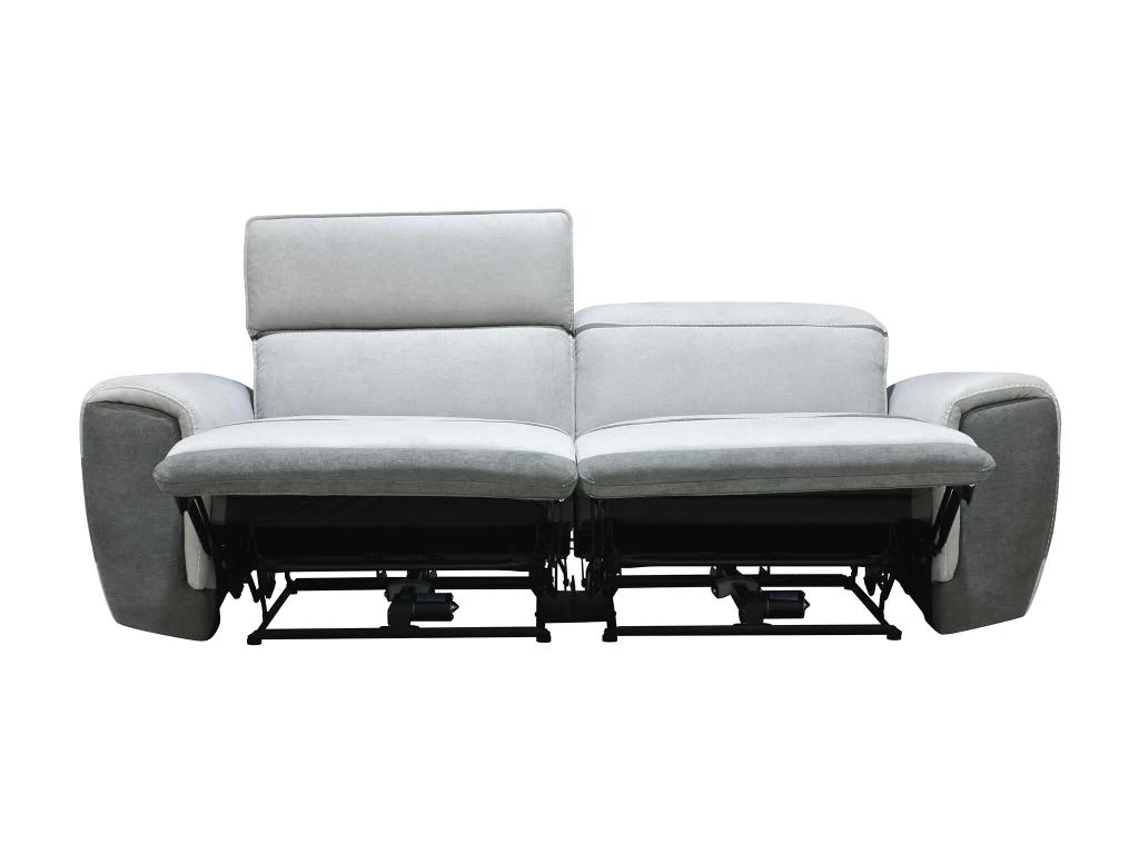 Canapé 3 Places Relax électrique En Tissu Gris Clair ORIETTO – Image 5