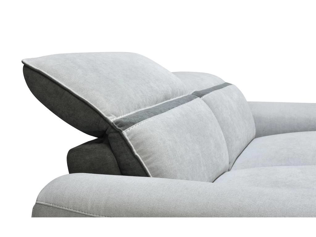 Canapé 3 Places Relax électrique En Tissu Gris Clair ORIETTO – Image 8