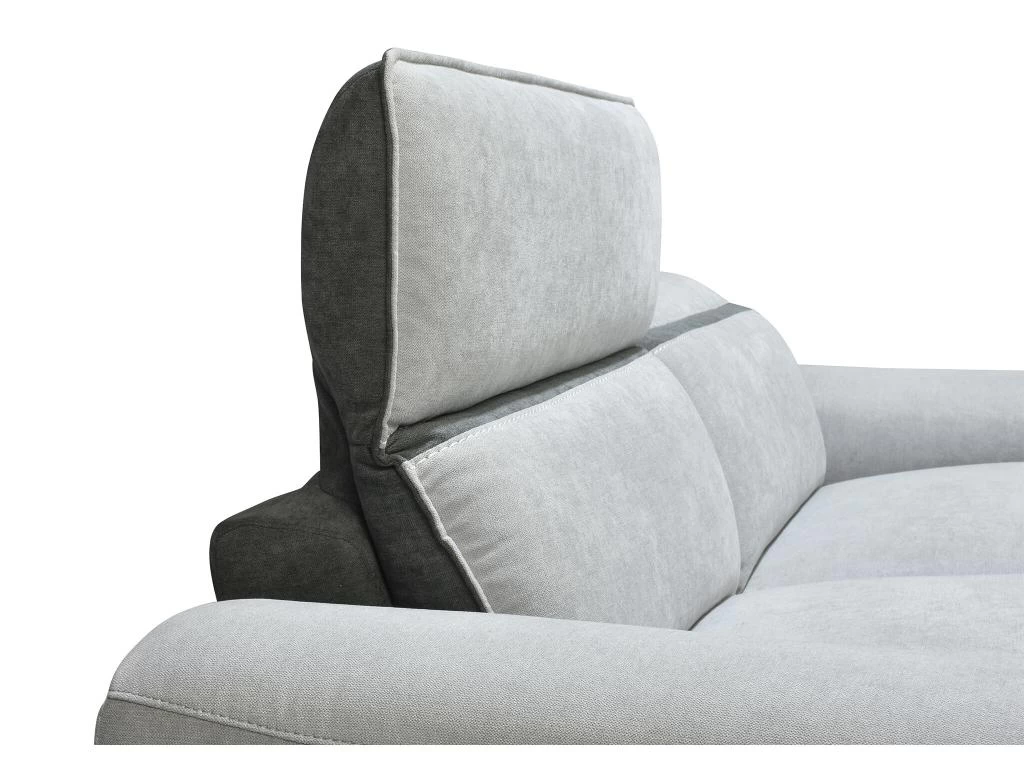 Canapé 3 Places Relax électrique En Tissu Gris Clair ORIETTO – Image 7