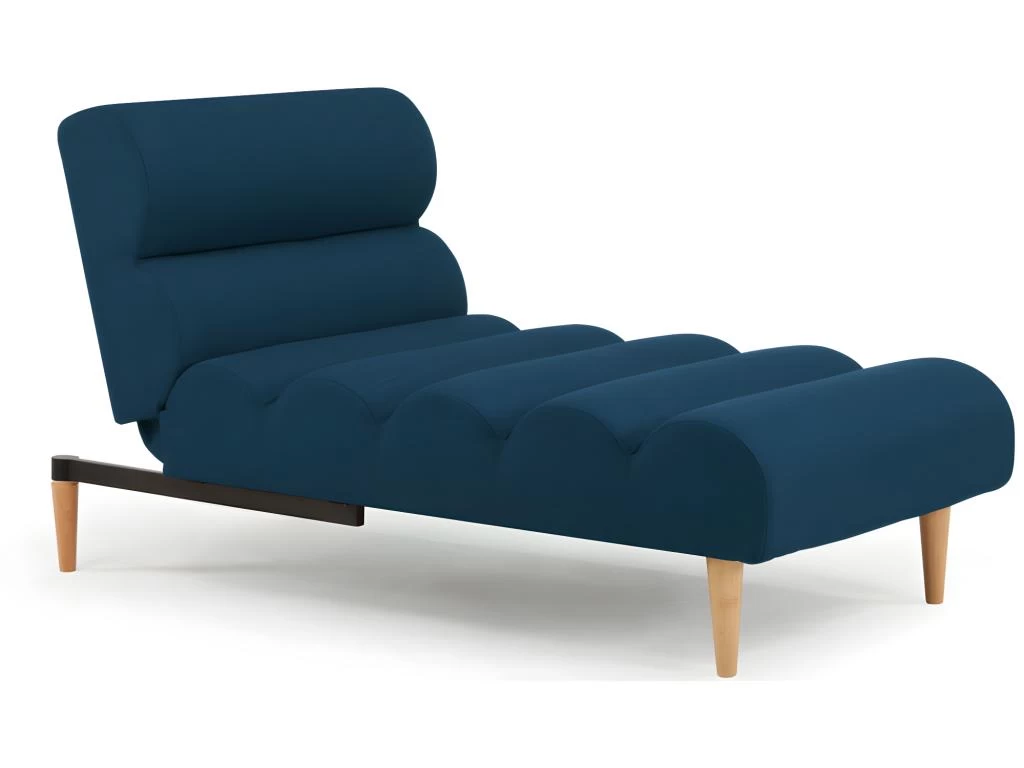 Méridienne Convertible En Tissu CIVAL - Bleu – Image 3