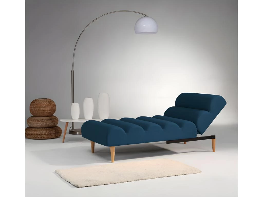 Méridienne Convertible En Tissu CIVAL - Bleu – Image 2