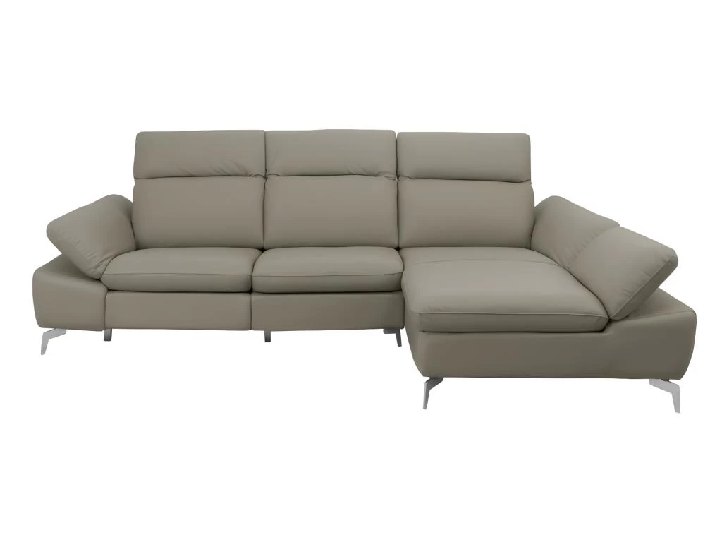 Canapé D'angle Relax électrique En Cuir De Buffle MARSALA - Taupe - Angle Droit – Image 10