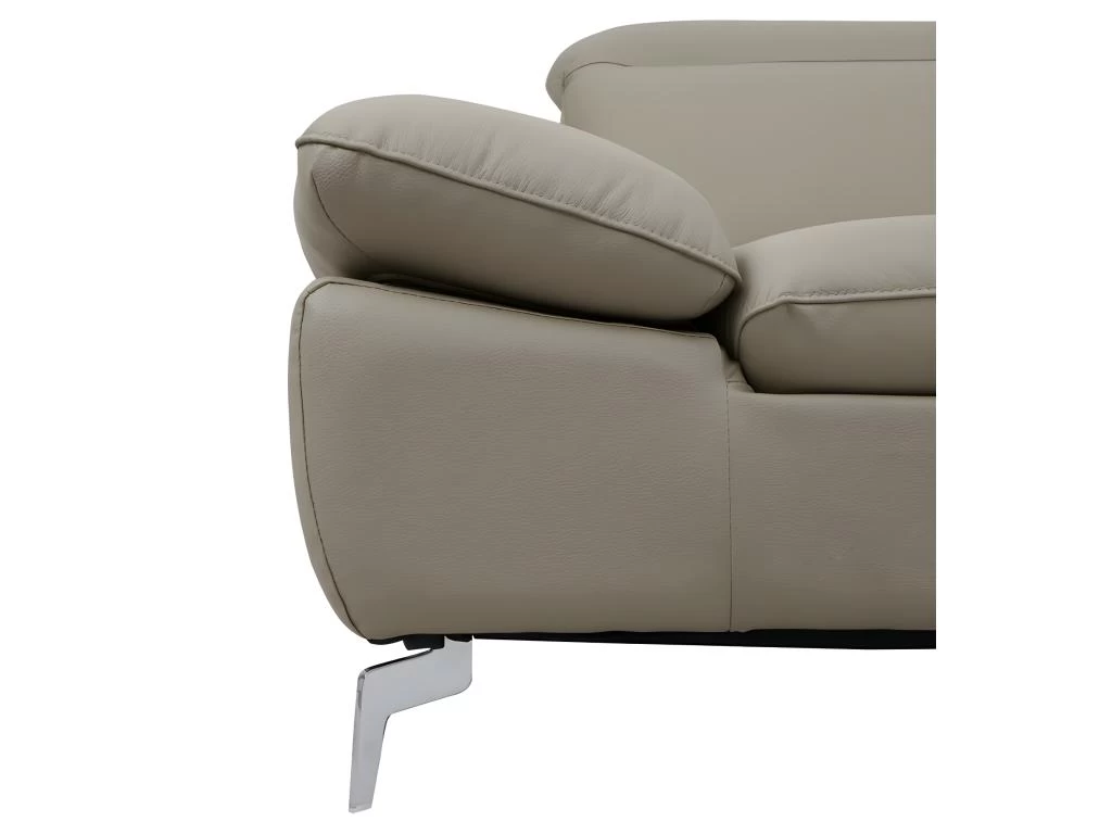 Canapé D'angle Relax électrique En Cuir De Buffle MARSALA - Taupe - Angle Droit – Image 4