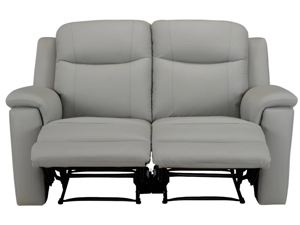 Canapé 2 Places Relax EVASION En Cuir - Gris Clair – Image 5