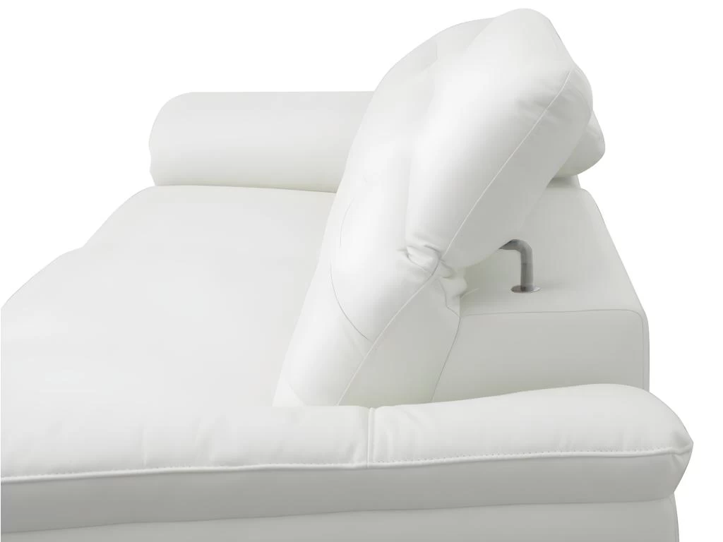 Canapé D'angle Relax électrique En Cuir De Buffle LISMORE - Ivoire - Angle Droit – Image 8