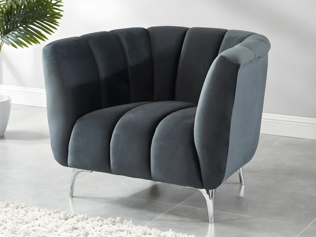 Fauteuil PEGOUM En Velours - Anthracite – Image 7