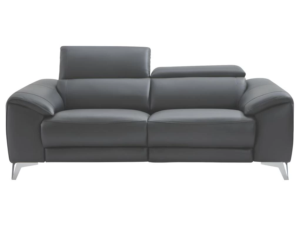 Canapé 3 Places Relax électrique En Cuir FRANSKA - Anthracite – Image 4