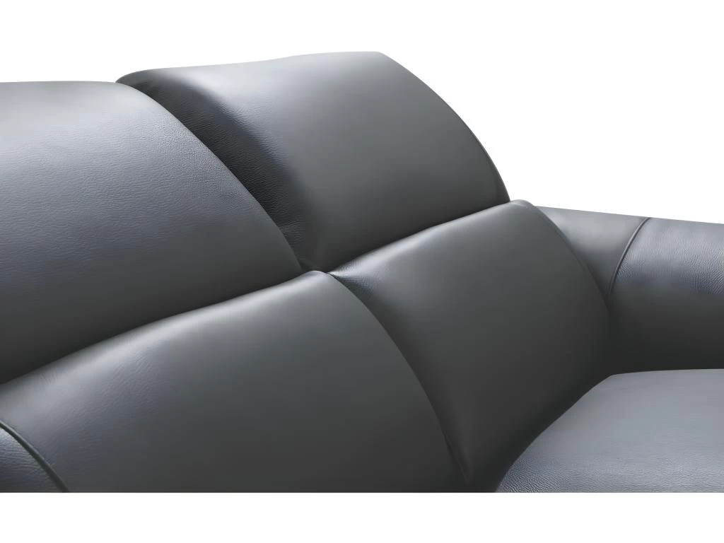 Canapé 3 Places Relax électrique En Cuir FRANSKA - Anthracite – Image 5