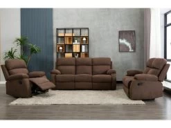 Canapé 2 Places Relax En Tissu TOLZANO - Marron