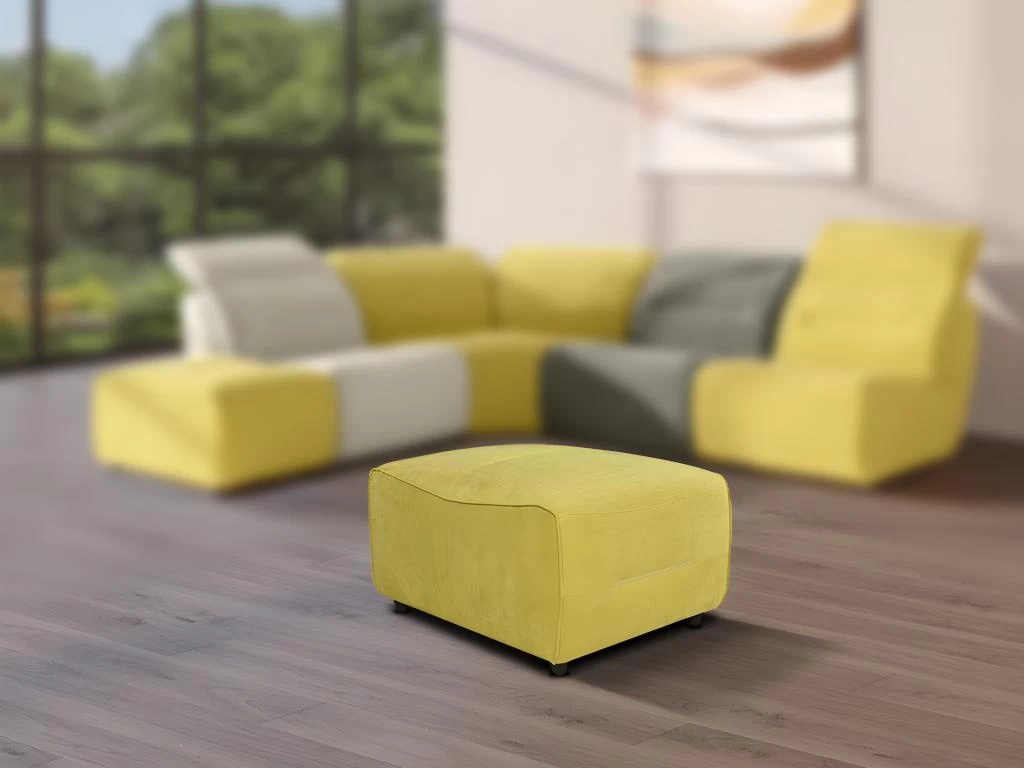 Pouf Pour Modulable En Tissu SYMPOSION - Jaune