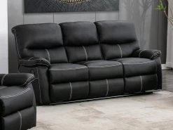 Canapés 3 Places Relax En Simili Noir CANBY