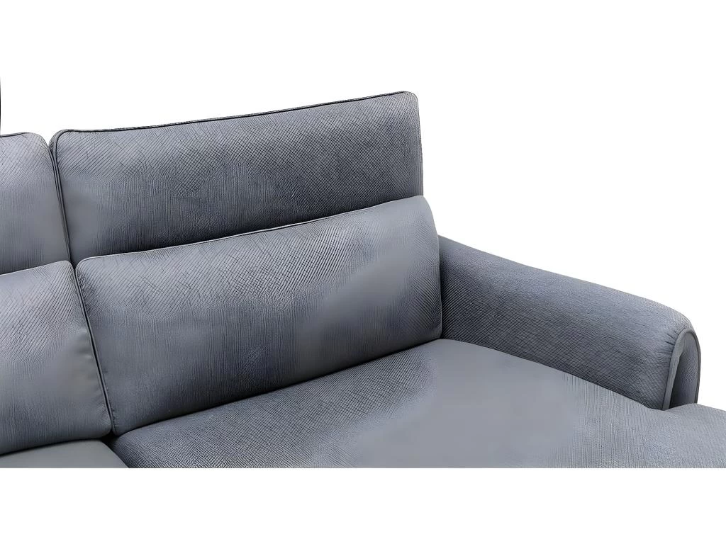 Canapé D'angle Panoramique Droit Relax électrique Modulable En Tissu Gris CAMBODIA – Image 5