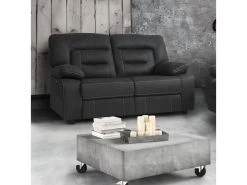 ALMERIA - Canapé Relax Electrique 2 Places Gris Foncé
