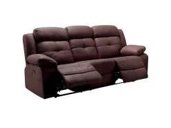 FABARES - Canapé Relax Electrique 3 Places Chocolat