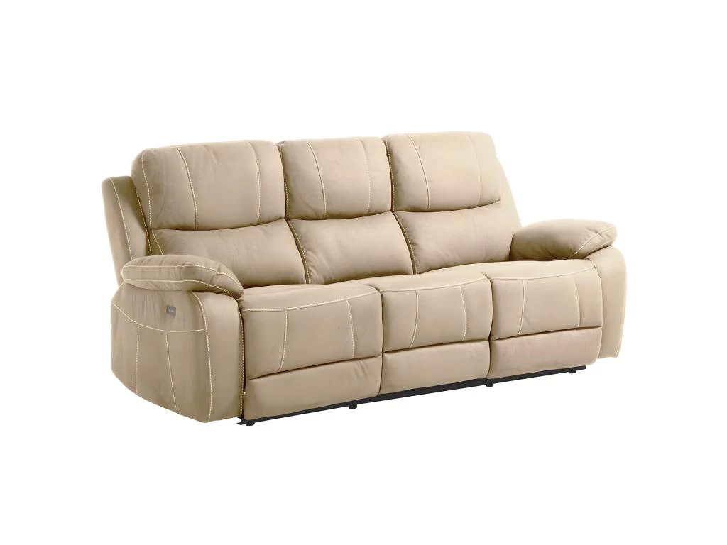 VALENCE - Canapé Relax Electrique 3 Places Beige – Image 2