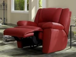 Fauteuil Relax En Cuir AROMA - Rouge
