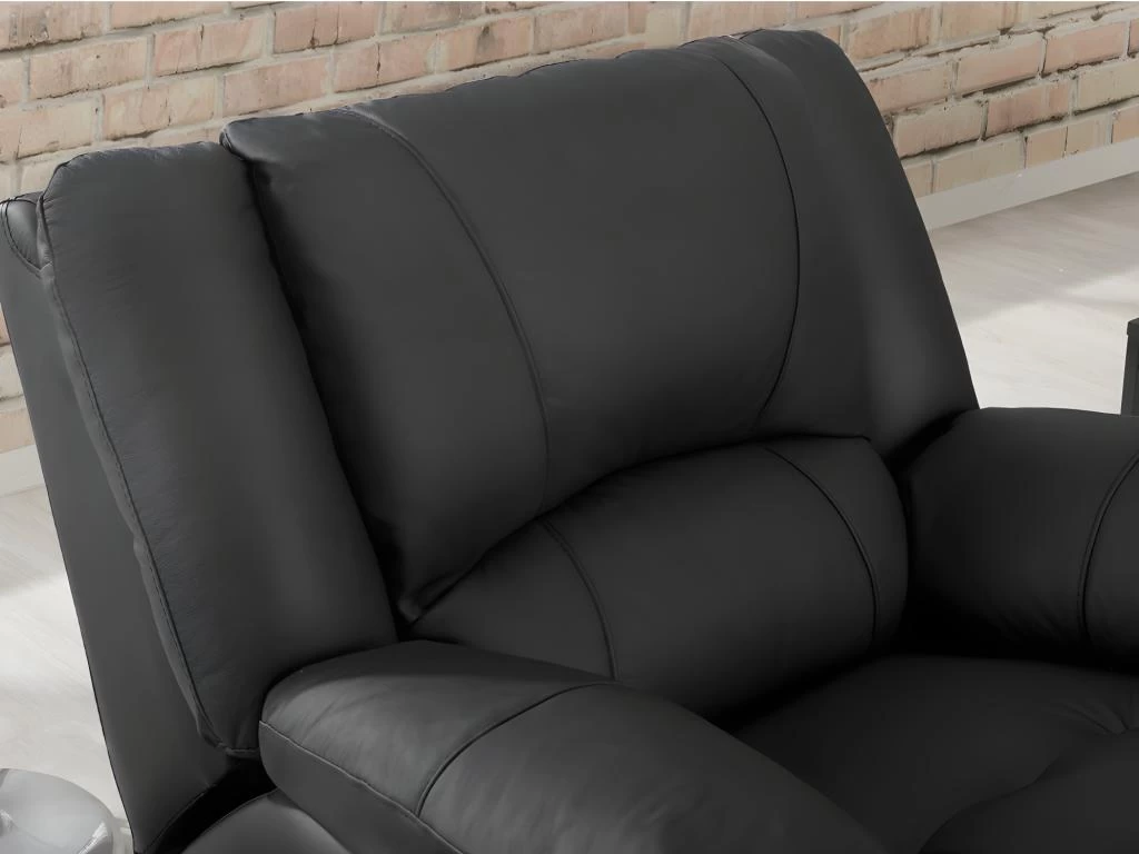 Fauteuil Relax En Cuir AROMA - Noir – Image 6