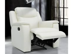 Fauteuil Relax EVASION En Cuir - Blanc Ivoire