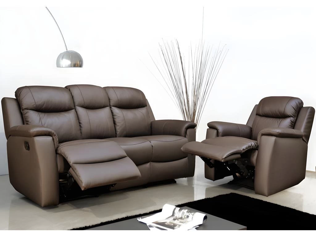 Fauteuil Relax EVASION En Cuir - Marron – Image 3