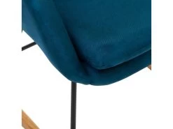 Fauteuil à Bascule Rocking-chair En Tissu Bleu Canard