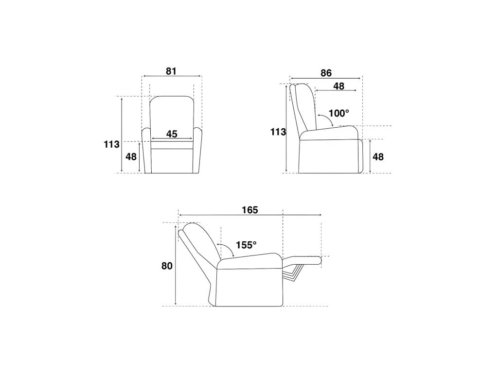 Fauteuil De Relaxation électrique Cuir Anthracite - FRUITY – Image 2