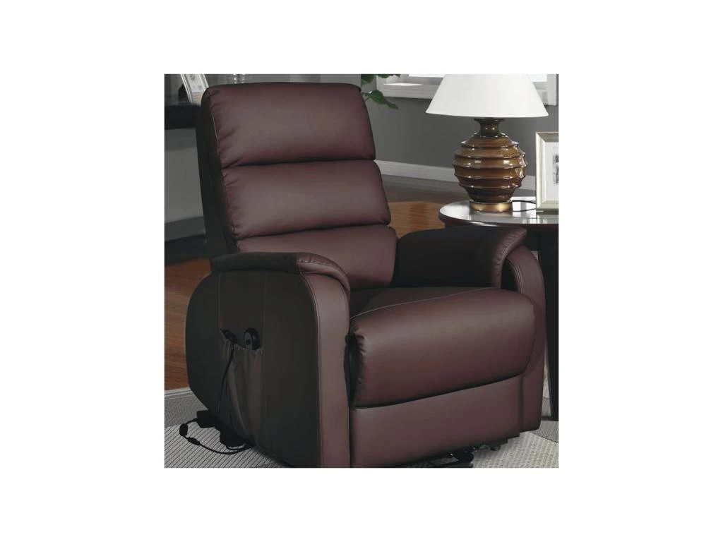 Fauteuil Relax Releveur Simili Cuir Marron - VERSO – Image 2
