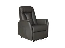 Fauteuil Relax Releveur Cuir Brun Taupe - JEANINE